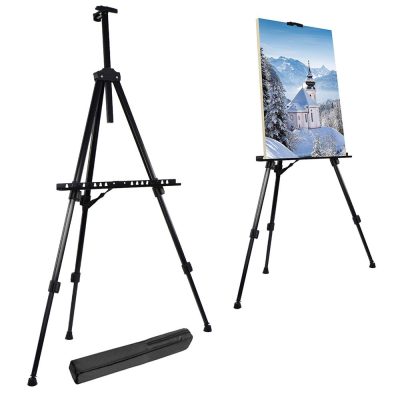 Black aluminum easels