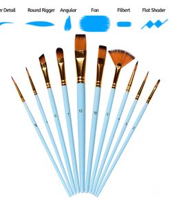 Blue Acrylic Paint Brush Set Bristles