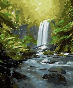 Peaceful Waterfall Paint By Numbers