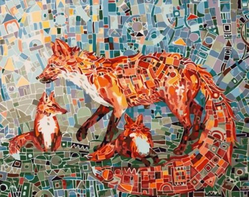 Mosaic Fox paint by numbers