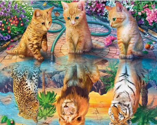 Reflection of Predatory Cats paint by numbers