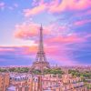 Eiffel Pink Sky Paint By Numbers