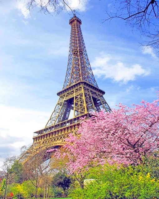 Eiffel In Spring Paint By Numbers
