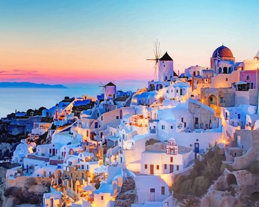 Greece Sunset Paint By Numbers