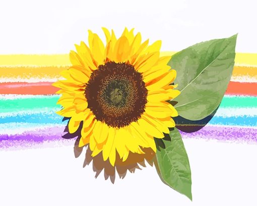 Sunflower Rainbow Paint By Numbers