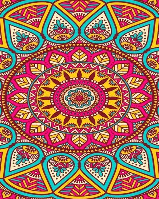 Colorful Mandala Paint By Numbers