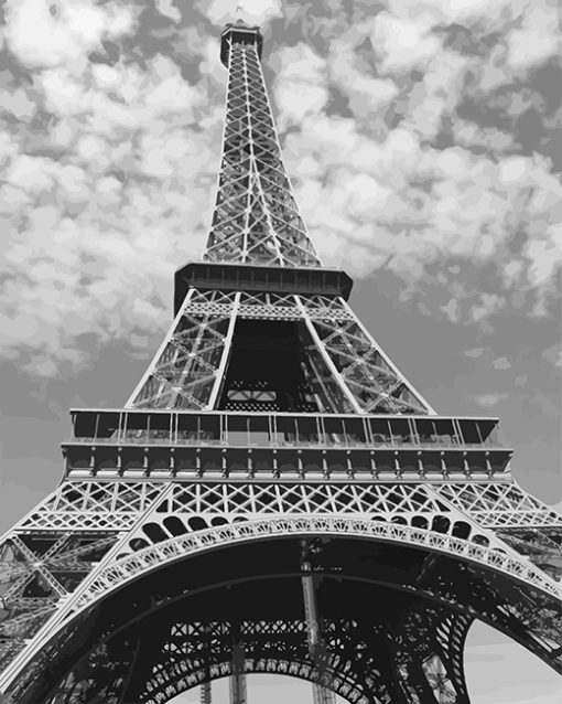 Eiffel Monochrome Paint By Numbers
