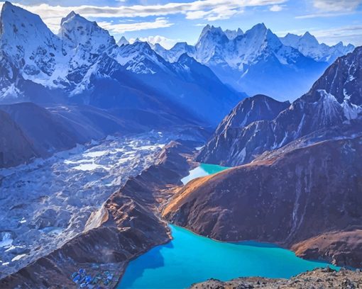 Gokyo Lakes Paint By Numbers