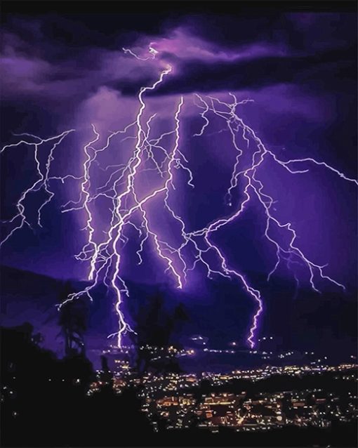 Lightning Purple Paint By Numbers