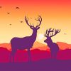 Deers Silhouette Paint By Numbers