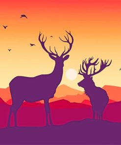 Deers Silhouette Paint By Numbers