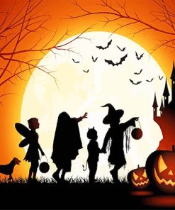Halloween Silhouette Paint By Numbers