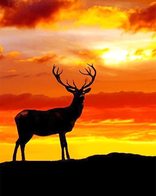 Deer Silhouette Paint By Numbers