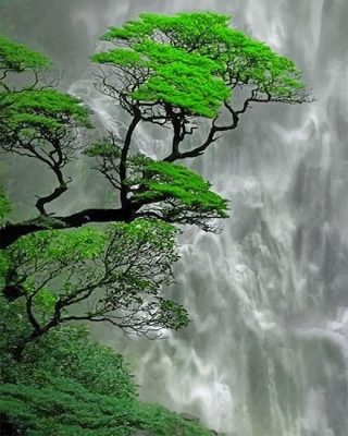 Trees Waterfall Paint By Numbers