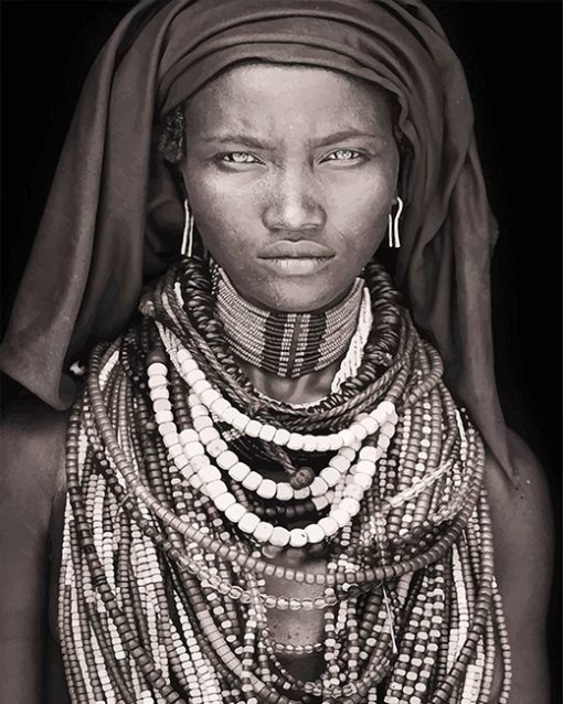 Monochrome African Woman Paint By Numbers