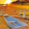 Boat On Sea Sand Paint By Numbers