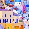 Colorful Greece Houses Paint By Numbers