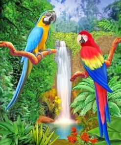 Colorful Parrots Paint By Numbers