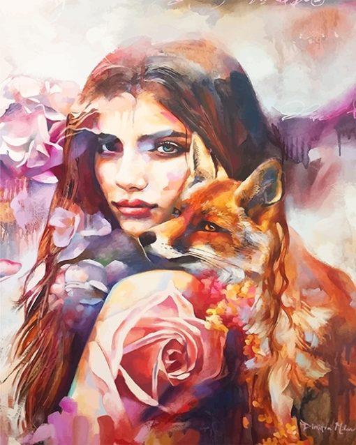 Fox With Woman Paint By Numbers