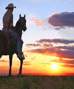 Cowboy Sunset Paint By Numbers