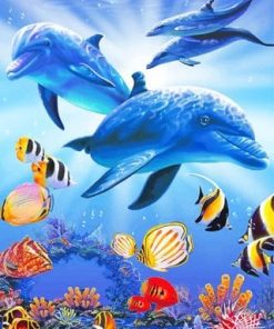 Dolphins Underwater Paint By Numbers