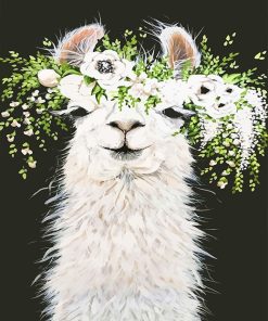 Lama With Flowers Paint By Numbers