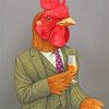 Rooster Wearing Suit Paint By Numbers