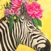 Zebra Flowers Crown Paint By Numbers