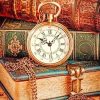 Clock And Books Paint By Numbers