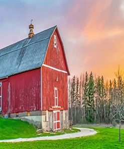 Barn Sunset Paint By Numbers