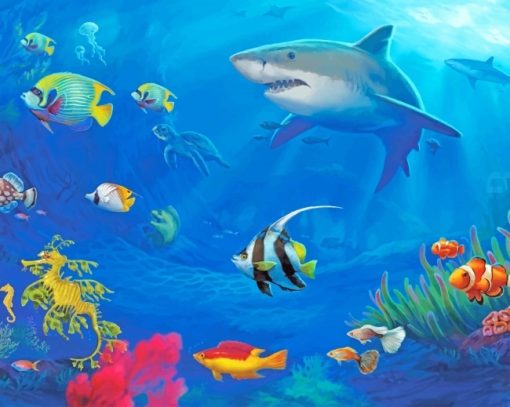 Fish And Shark Paint By Numbers