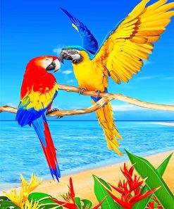 Colorful Parrots Birds Paint By Numbers