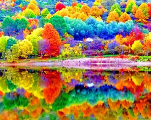 Colorful Trees Autumn Paint By Numbers