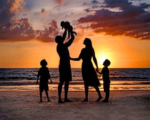 Family Silhouette Paint By Numbers
