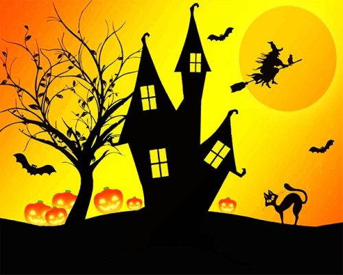 Halloween House Paint By Numbers