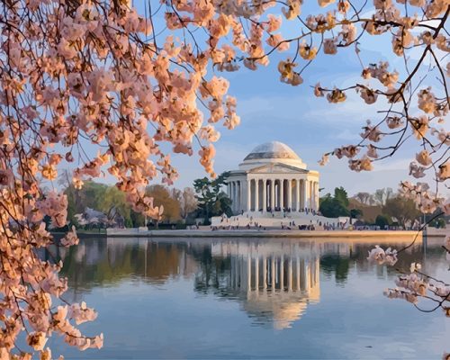 Jefferson Memorial Washington Paint By Numbers