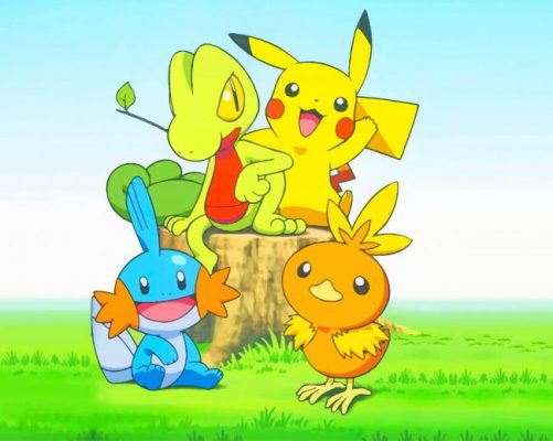 Pikachu Treecko Paint By Numbers