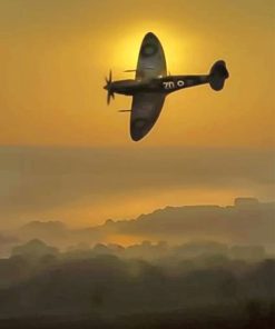 Spitfire Sunset Paint By Numbers