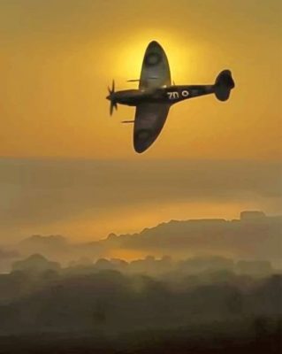 Spitfire Sunset Paint By Numbers