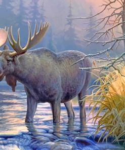 Wildlife Lake Moose Paint By Numbers