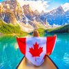 Canada Flag In Banff National Park paint by numbers