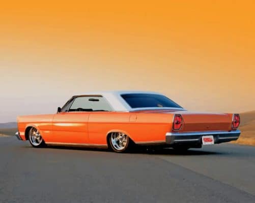 Orange Slammed 66 Ford Galaxie paint by numbers