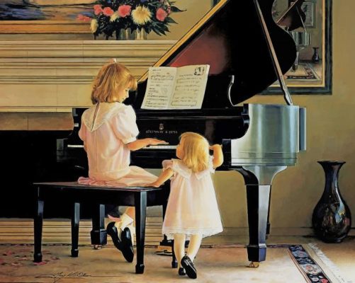 Piano Girls paint by number