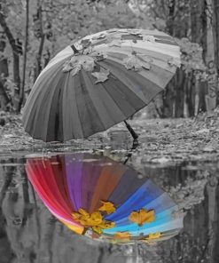 Umbrella Water reflection paint by numbers