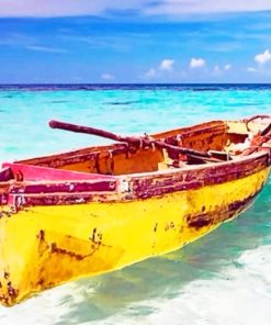 Caribbean Small Fishing Boat paint by numbers
