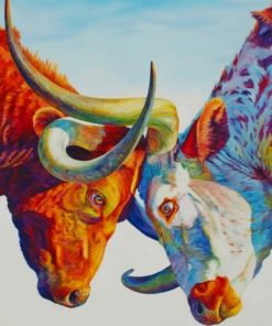 Cow And Bull paint by numbers