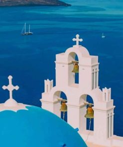 Oia Santorini Greece Church Paint by numbers