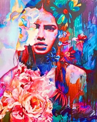 Abstract Colorful Woman Paint by numbers