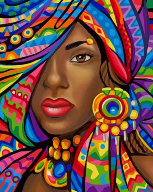 African Woman - Paint By Numbers - Painting By Numbers