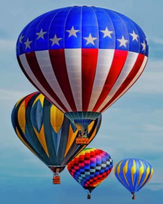 Colorful Hot Air Balloons paint by numbers